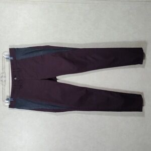 12L01 Rag & Bone fig denim and black lambskin jeans 32 12